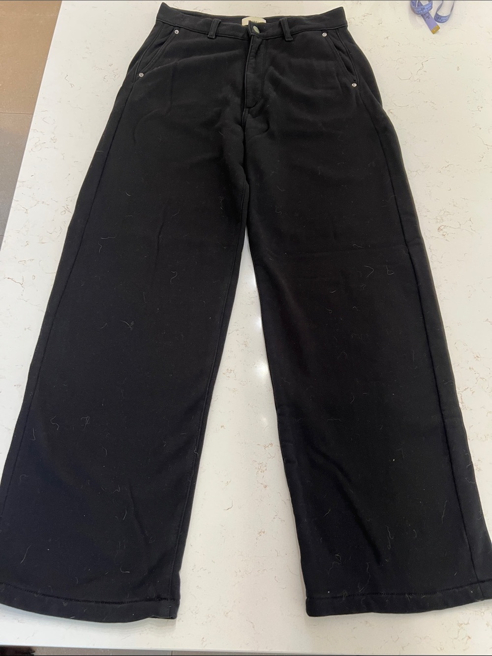🆕 DL1961 Hepburn knit Black Wide-Leg Trousers with Front Pockets